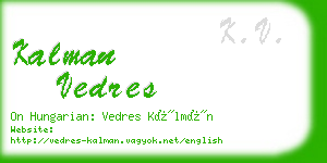 kalman vedres business card